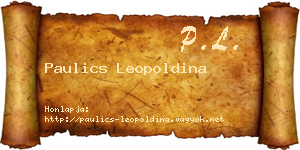 Paulics Leopoldina névjegykártya
